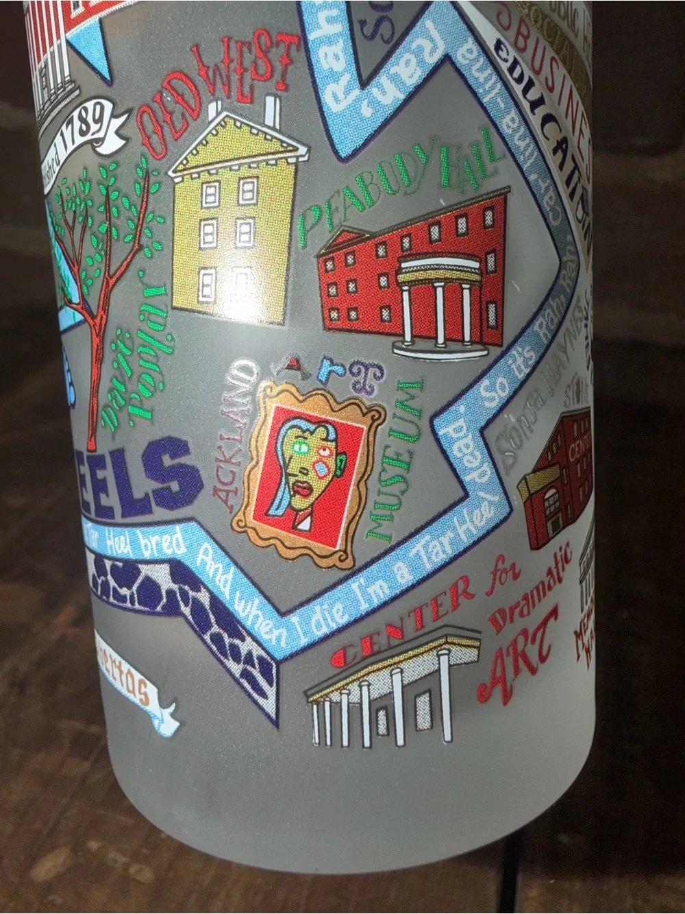 University of North Carolina Tar Heels 2 Frosted Glass Souvenir Academic Sports